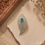 Emerald Leaf Brooch