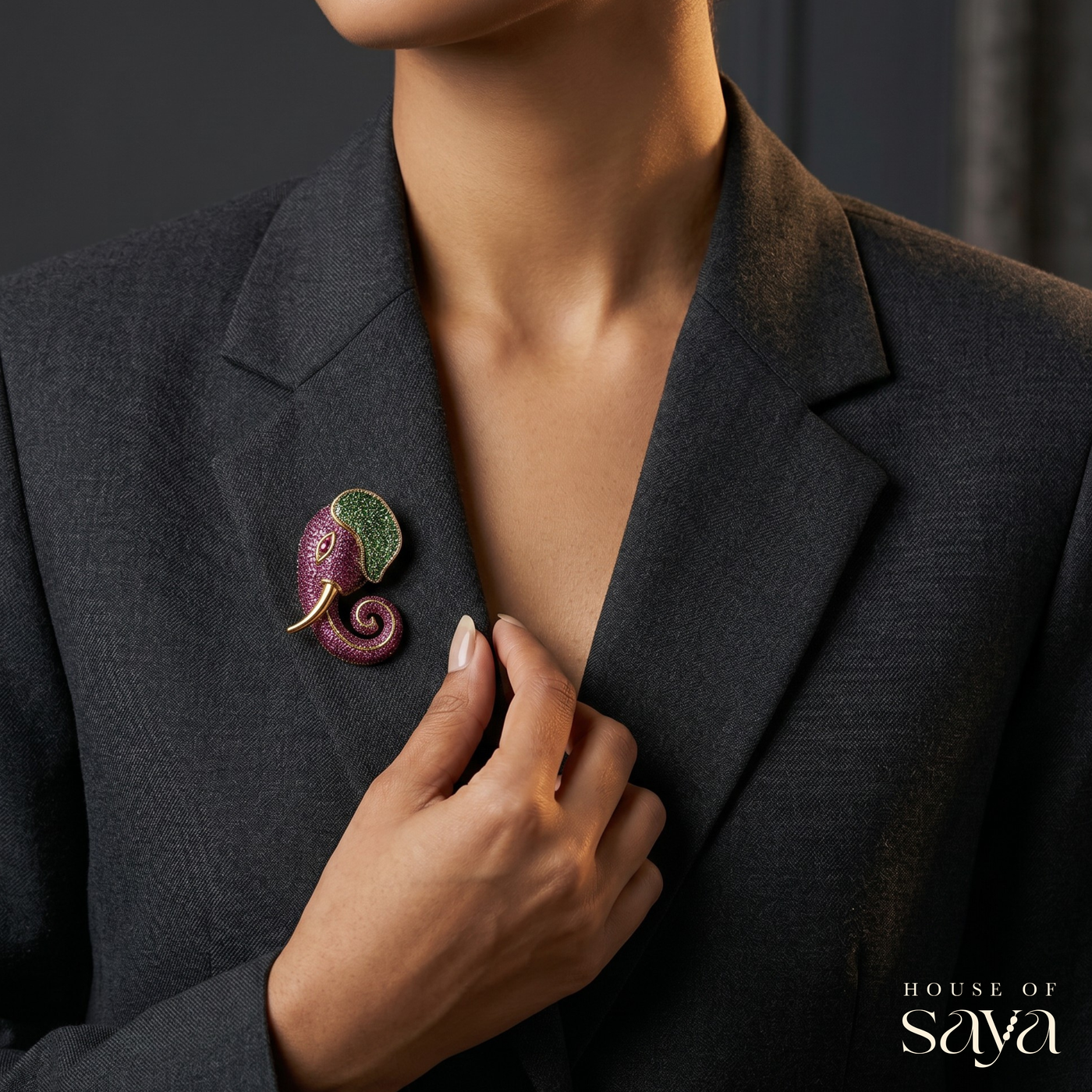 Jewel Tusk Brooch