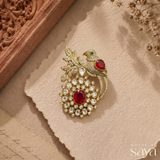 Ruby Songbird Brooch