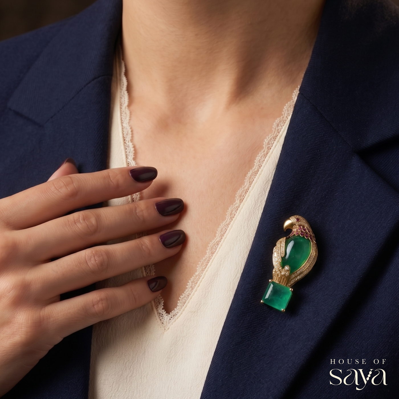 Emerald Aviary Brooch