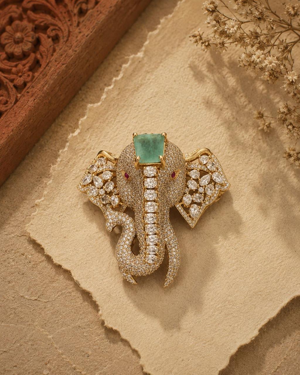 Emerald Gajraj Brooch