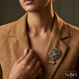 Royal Elephant Medallion Brooch