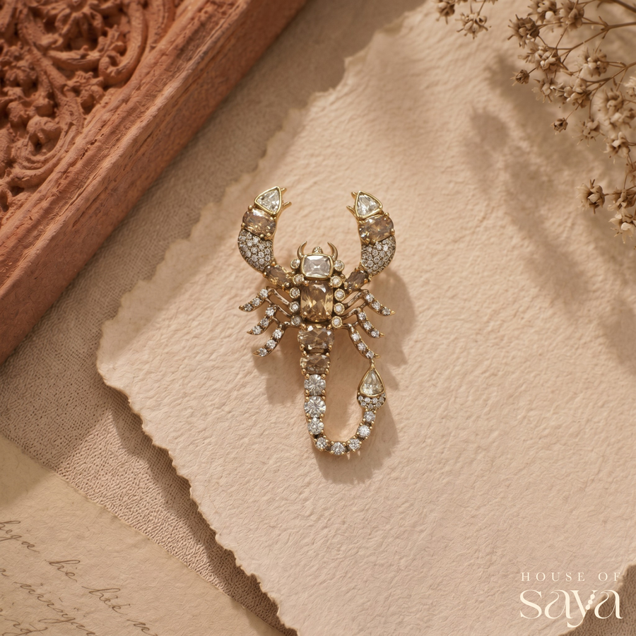 Champagne Scorpion Brooch