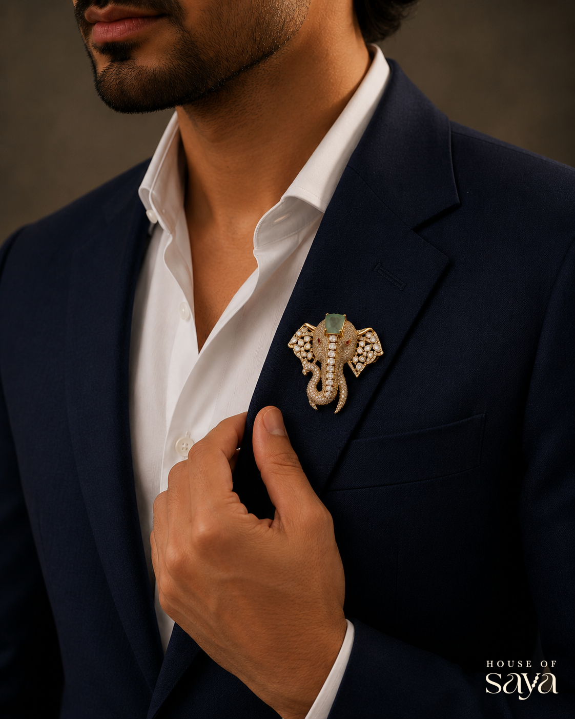 Emerald Gajraj Brooch