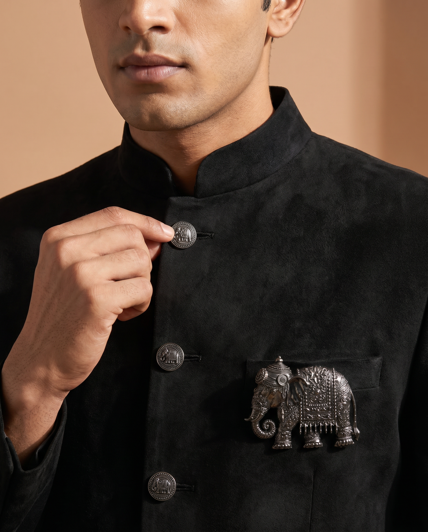 Rajat Gaj Mudra Buttons